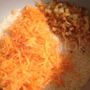 Arroz, zanahoria y sofrito